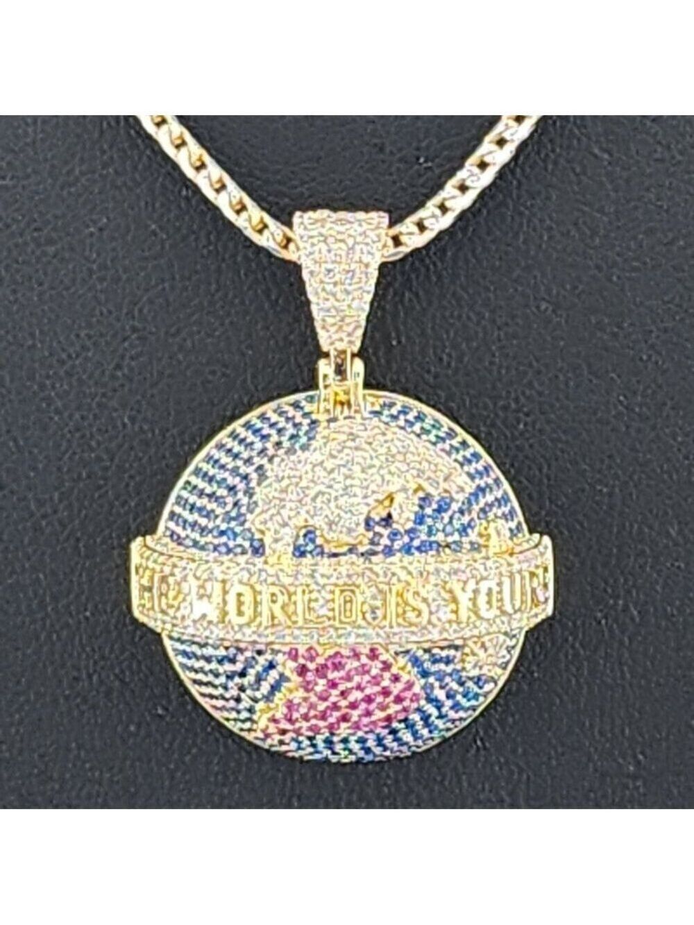 Sterling Silver 925 "The World Is Yours" Globe Necklace – Inspirational Pendant